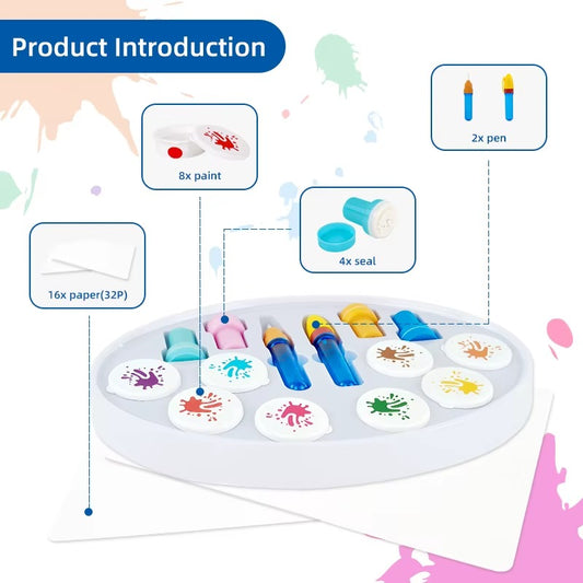 Creative Painting Station Mess Color Wonder Paper Magic Light Brush Educational Drawing Toy