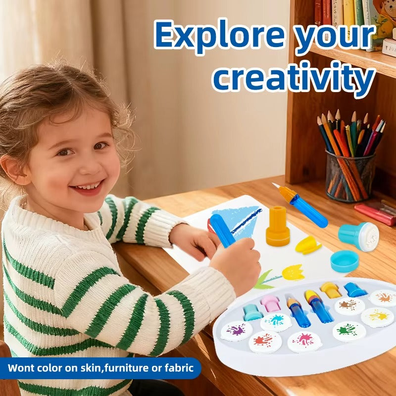 Creative Painting Station Mess Color Wonder Paper Magic Light Brush Educational Drawing Toy