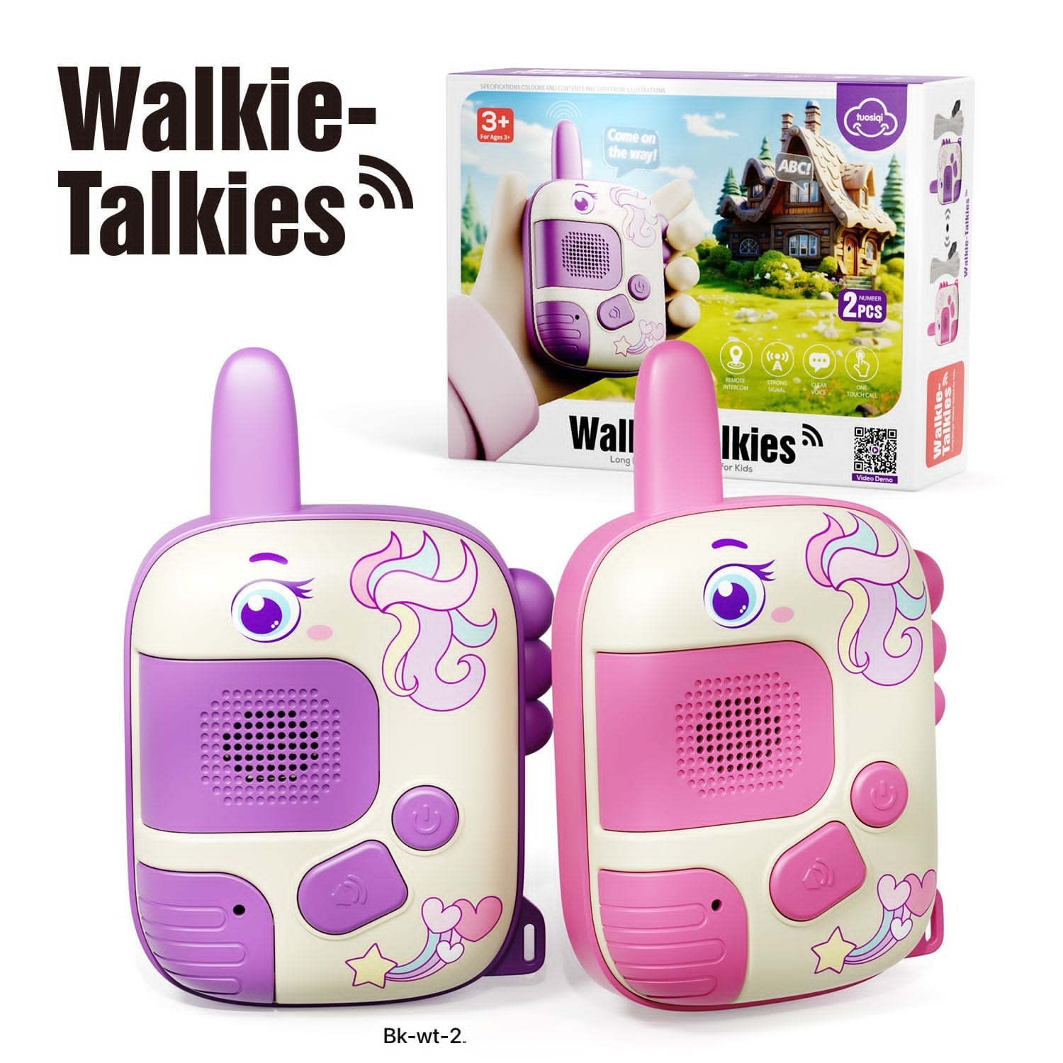 Girls' Walkie-Talkie Toy 2-Piece Set for Ages 3-8