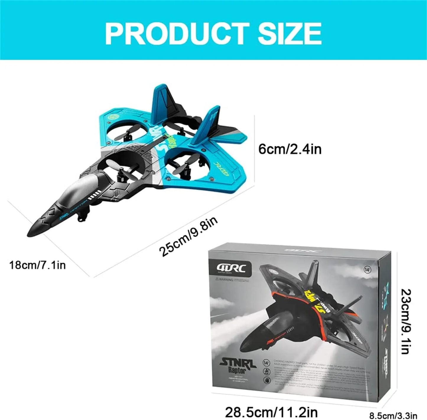 RC Jet Fighter | 2.4GHz, 360° Stunt Spin Remote & Light