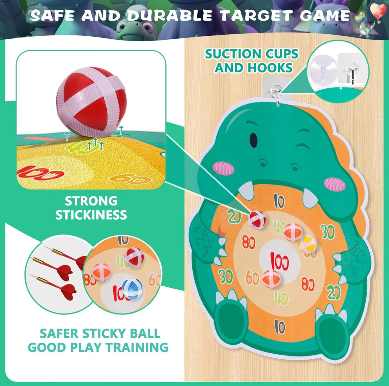 Dino Ball Gun: Aim Shooting Board Game