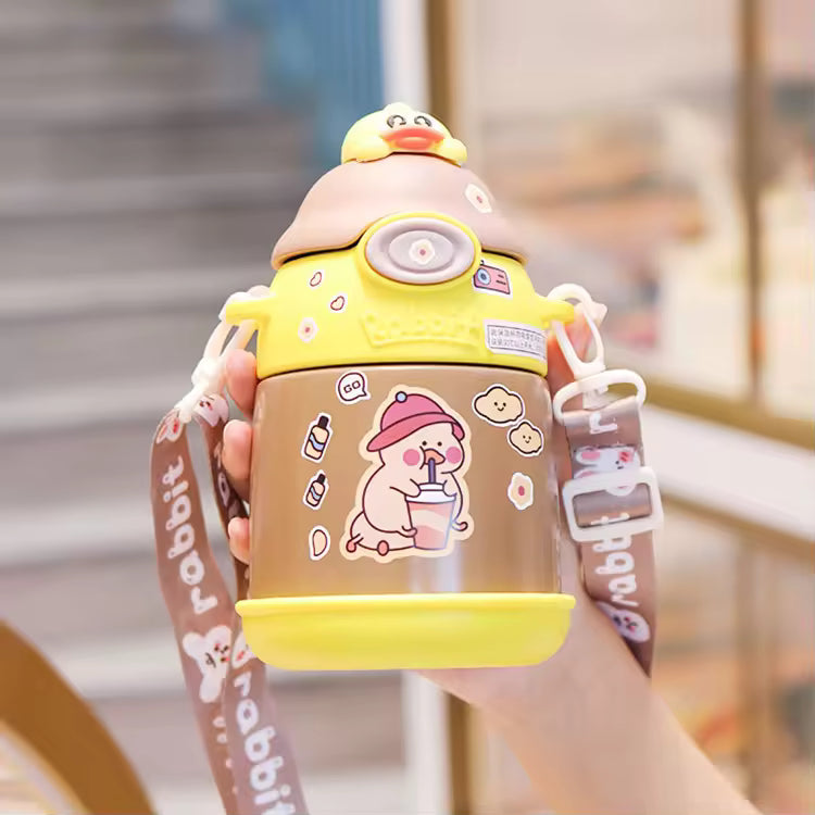 Stainless Steel 500ml Straight Double Bullet Shaped Gold Us Can Flip Water Bottle Eco Tumbler