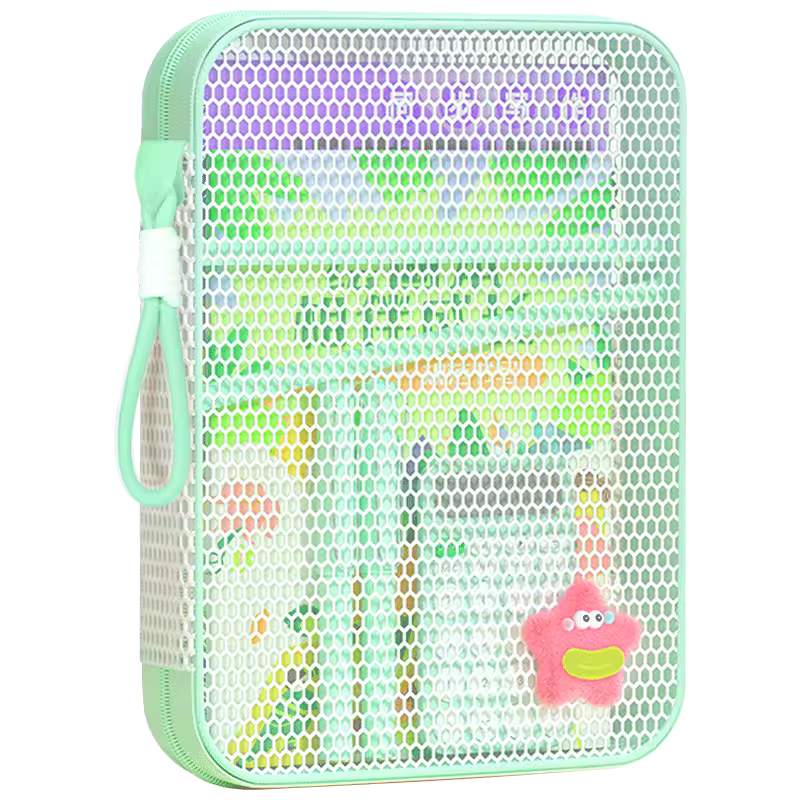 Light Color A4 Portable Zipper Mesh Subject Classification Document & Book Bag for Junior High School Students