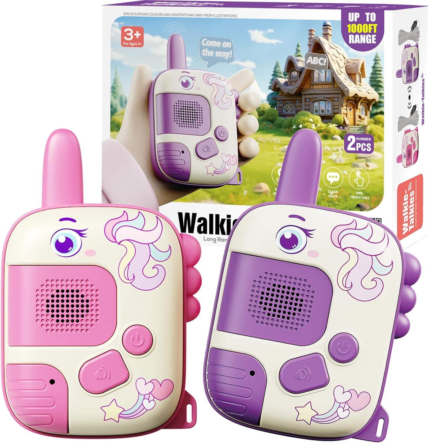 Girls' Walkie-Talkie Toy 2-Piece Set for Ages 3-8