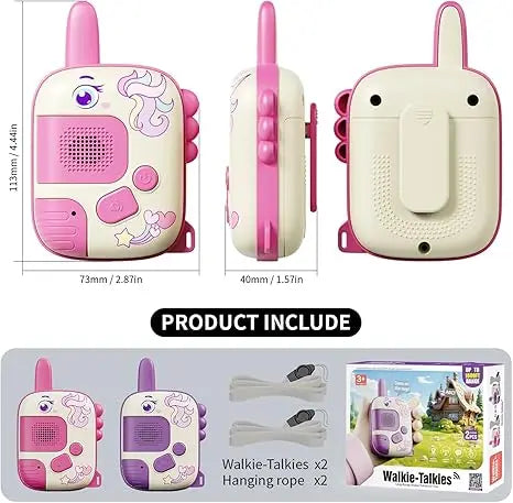 Girls' Walkie-Talkie Toy 2-Piece Set for Ages 3-8