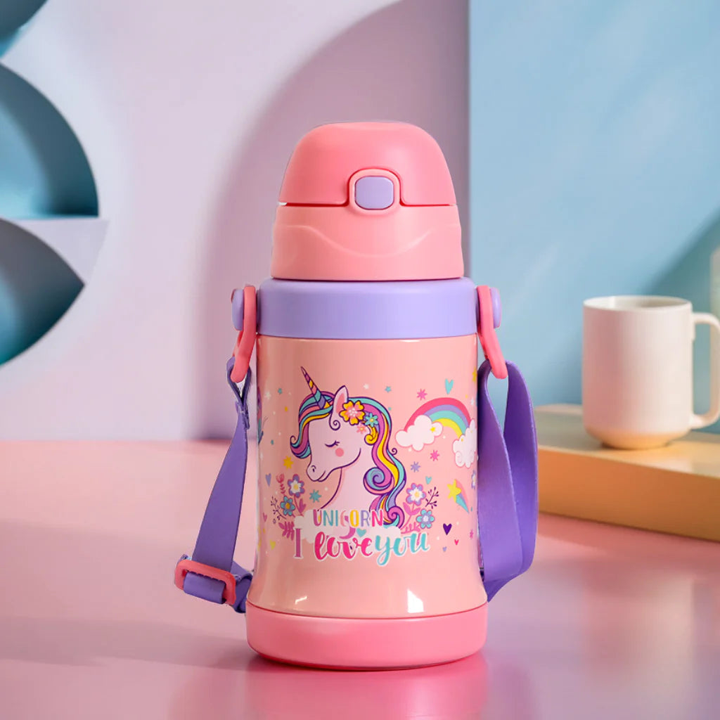 Colorful Cartoon Bottle – 450ml Leakproof Fun