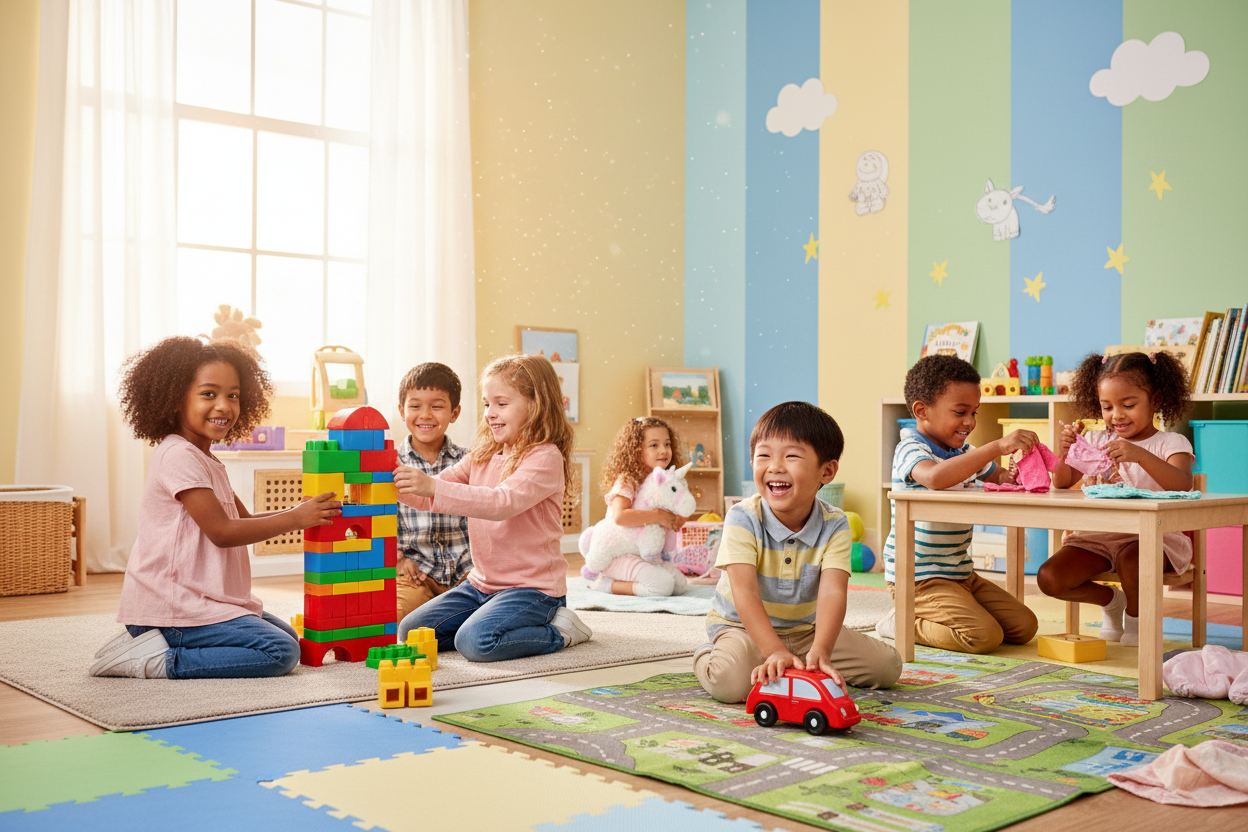 kids playng with toys