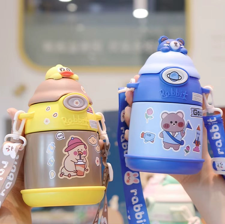 Stainless Steel 500ml Straight Double Bullet Shaped Gold Us Can Flip Water Bottle Eco Tumbler