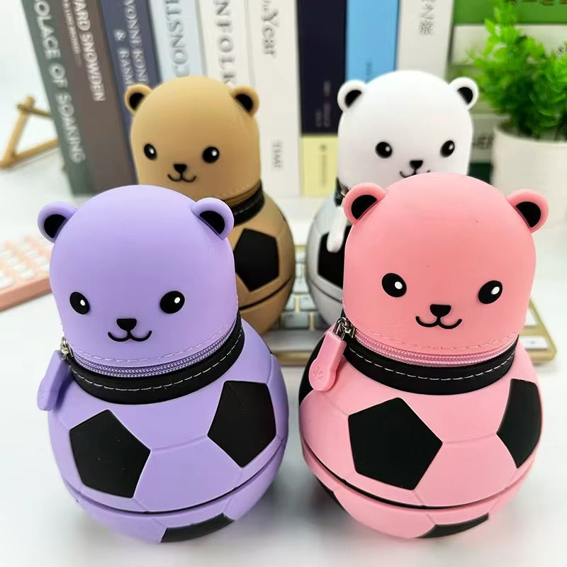 Large Capacity Silicone Pencil Holder Novel Cartoon
