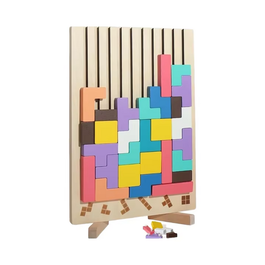 Macaroon Color 3D Russia Puzzle Block Educational Montessori Wooden Jigsaw Toy for Boys and Girls Made of Wood