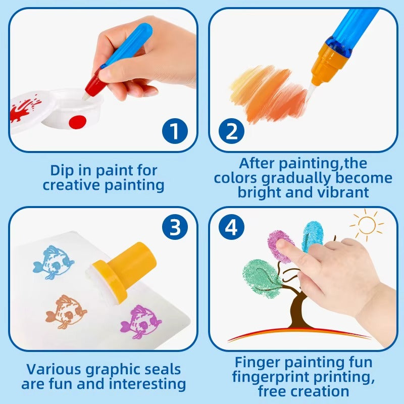 Creative Painting Station Mess Color Wonder Paper Magic Light Brush Educational Drawing Toy