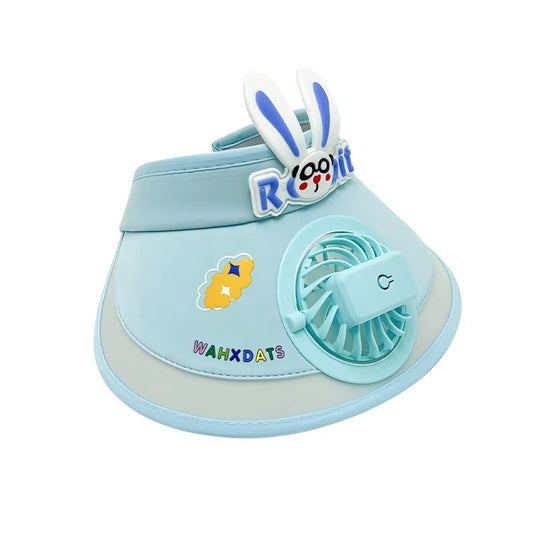 Children's Sun Protection Hat Baby Summer Empty Top Hat Outdoor Cartoon Rabbit Visor Cap With Large Brim