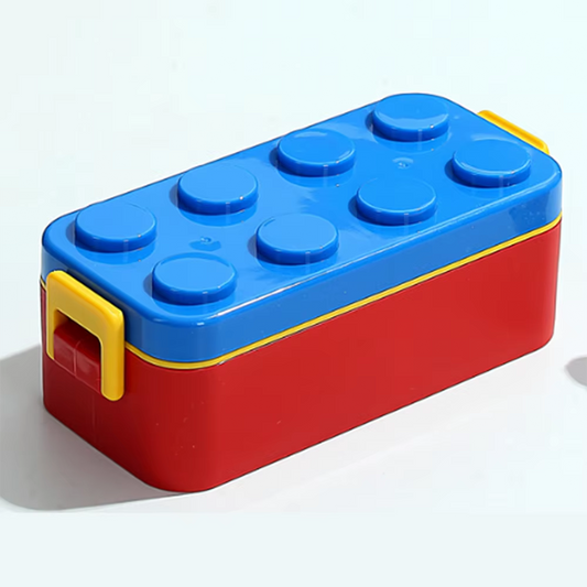Blocks Lunch Box 550ml 2 Compartment Children's Plastic Lunch Bento Box with Spoon