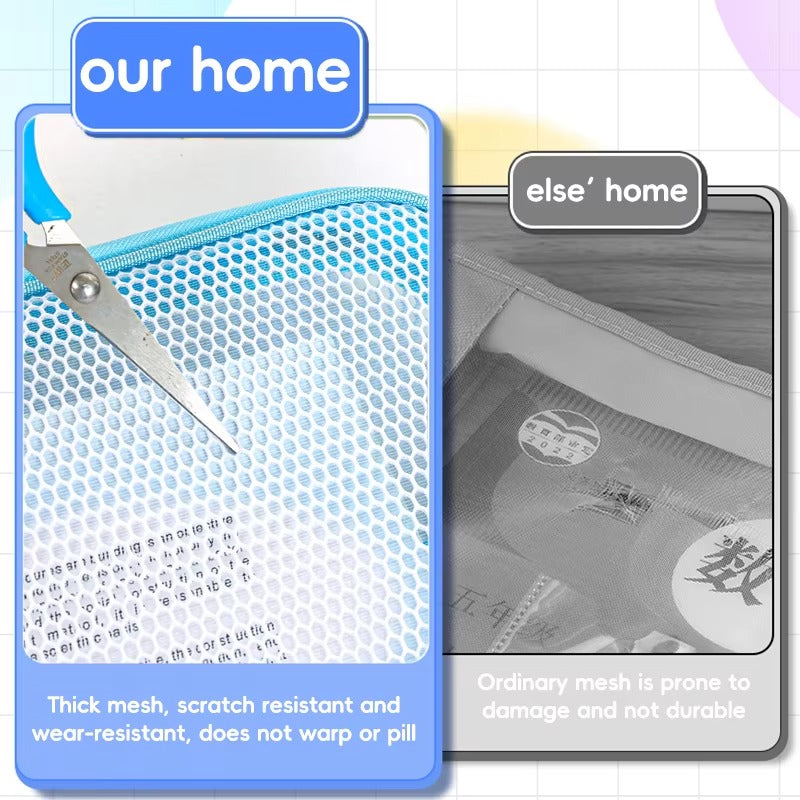 Light Color A4 Portable Zipper Mesh Subject Classification Document & Book Bag for Junior High School Students