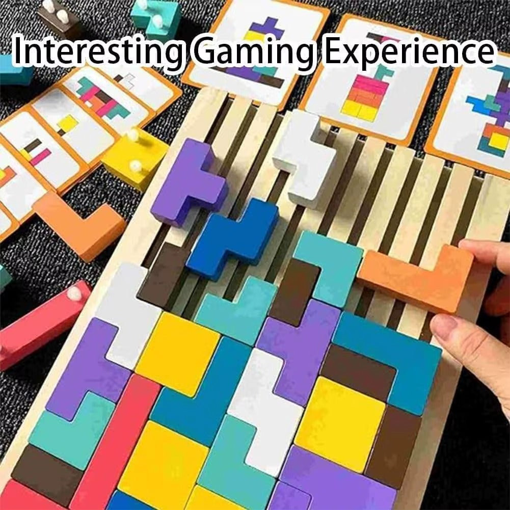 Macaroon Color 3D Russia Puzzle Block Educational Montessori Wooden Jigsaw Toy for Boys and Girls Made of Wood
