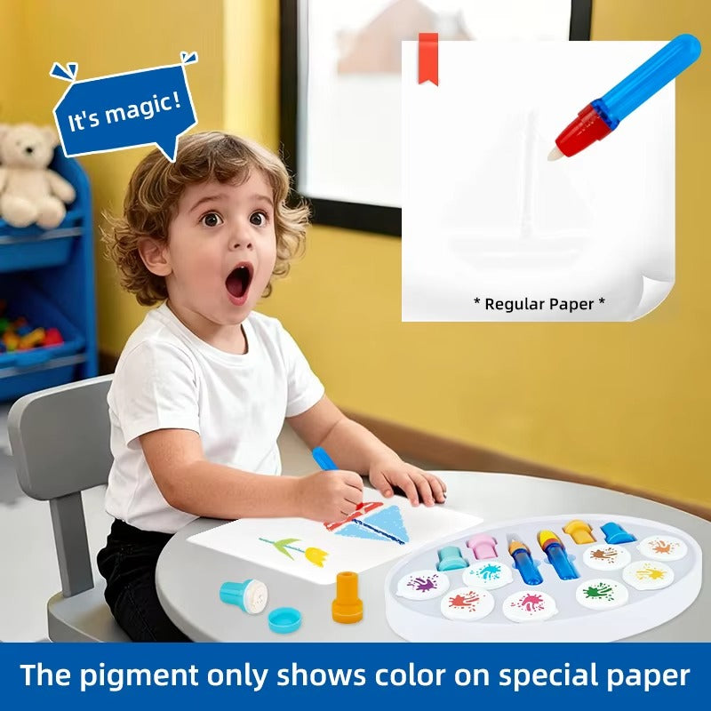 Creative Painting Station Mess Color Wonder Paper Magic Light Brush Educational Drawing Toy